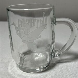 Disney Tinker Bell Clear Glass Mug - Etched Name "Natasha"